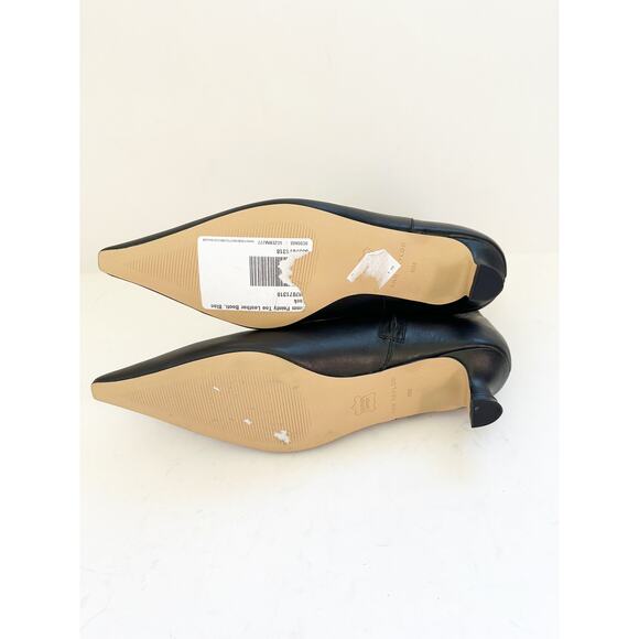 NWOB Ann Taylor Pointy Toe Leather Boot Curved Heel 10 - Picture 4 of 5